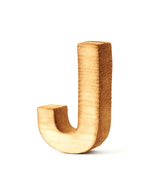 Letra de madera J —  Fotos de Stock