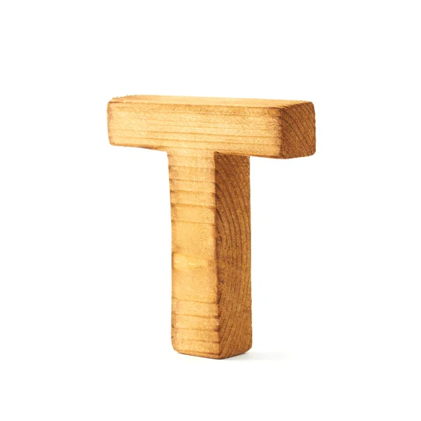 Blok houten brief T — Stockfoto