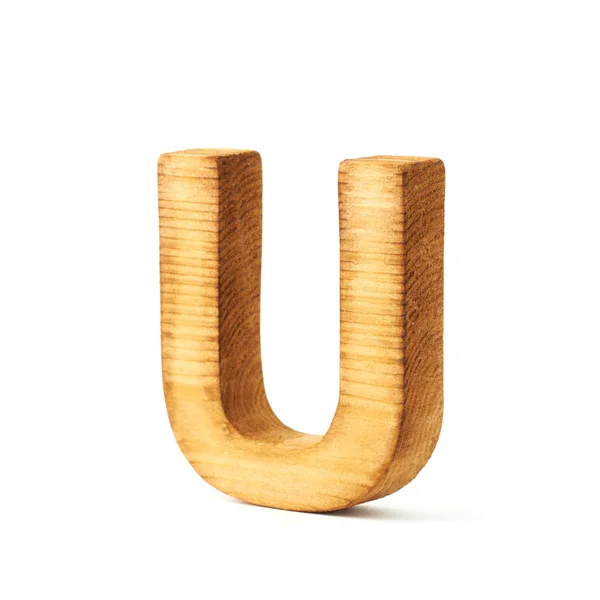 Block wooden letter U — Stock Photo, Image