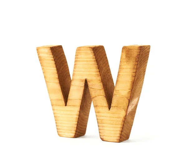 Block wooden letter W — Stock Photo, Image