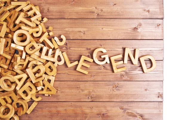 Легенда слова, зроблена з дерев'яних літер — стокове фото
