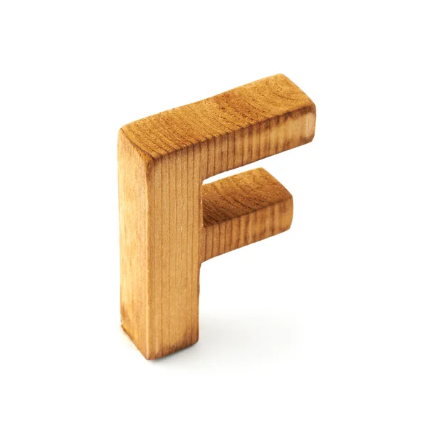 Holzbuchstabe f — Stockfoto