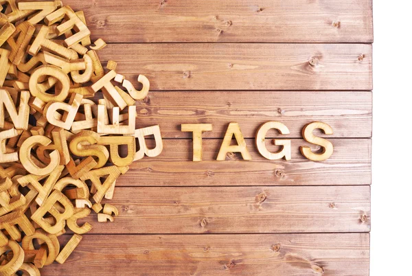 木製の手紙で作られた単語のタグ — ストック写真