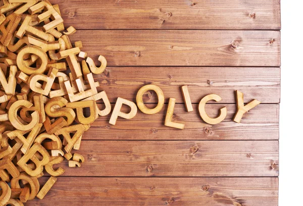 Word policy made with wooden letters — Stock Photo, Image