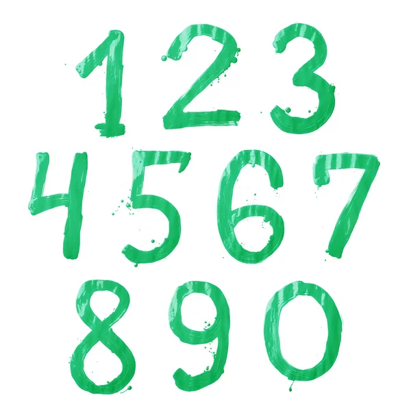 Conjunto de dez caracteres de dígitos numéricos — Fotografia de Stock