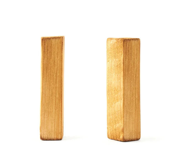 Dwa blok drewniany kapitału I litery — Zdjęcie stockowe