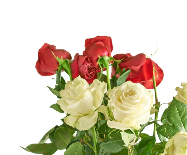 Bukett av röda och vita rosor — Stockfoto
