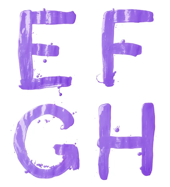 E, F, G, H brev karaktär som — Stockfoto