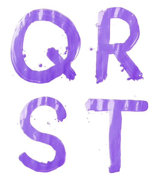 Q, R, S, T písmeno se znakem — Stock fotografie