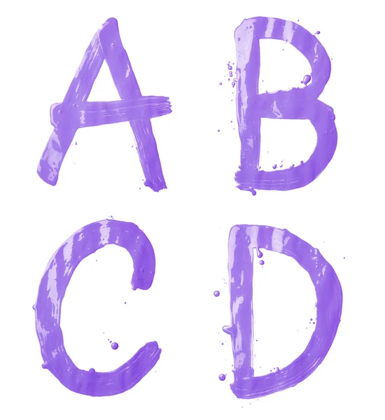 Lettres A, B, C, D dessinées à la main — Photo