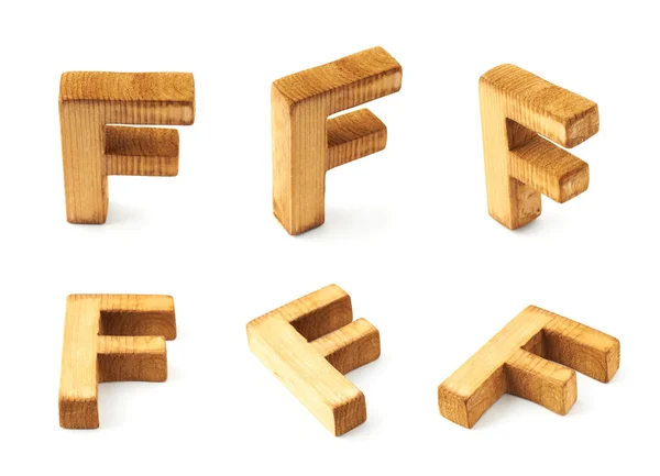 Six block wooden letters F — Stock Photo, Image