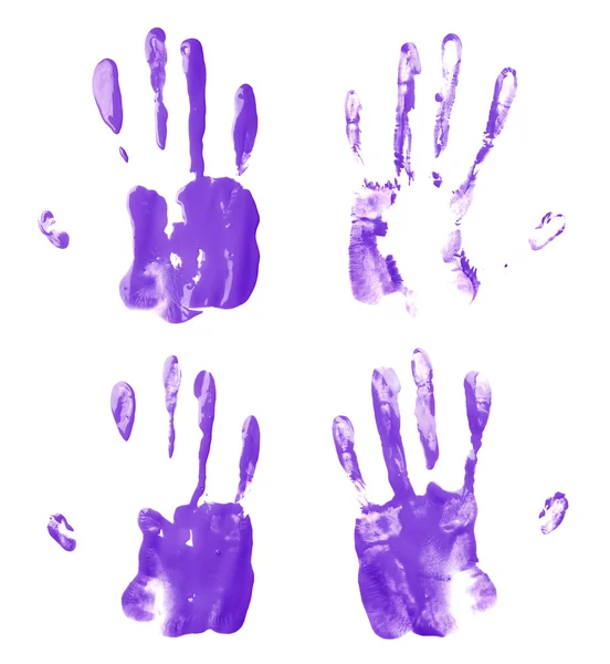 Oil paint hand palm prints — Stock Photo, Image