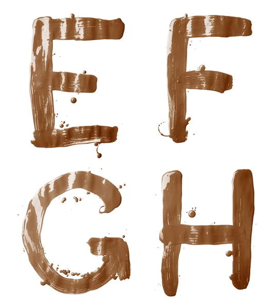 E, F, G, H letter character set — Stock Photo, Image