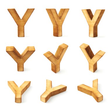 Dokuz ahşap harf Y engellemek