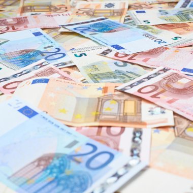 Euro banknot ile kaplı yüzey