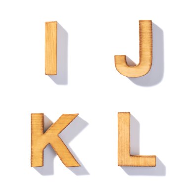 Tahta harfleri ı, J, K, L