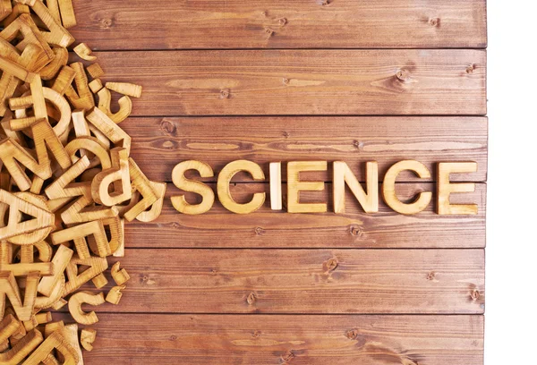 Parola scienza fatta con lettere di legno — Foto Stock