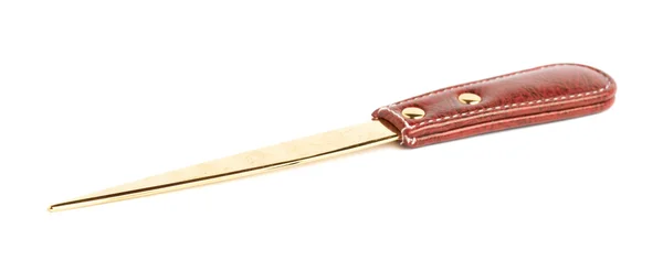 Red leather envelope knife — Stock Photo, Image