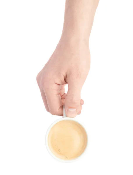 Hand houden van een kopje koffie — Stockfoto