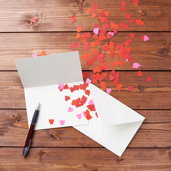 Composizione vuota della carta di San Valentino — Foto Stock