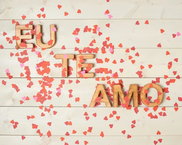 Eu Te Amo meaning I Love You — Stock Photo, Image