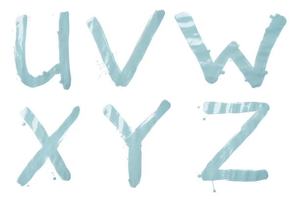 U, V, W, X, Y, Z letter character set — Stock Photo, Image