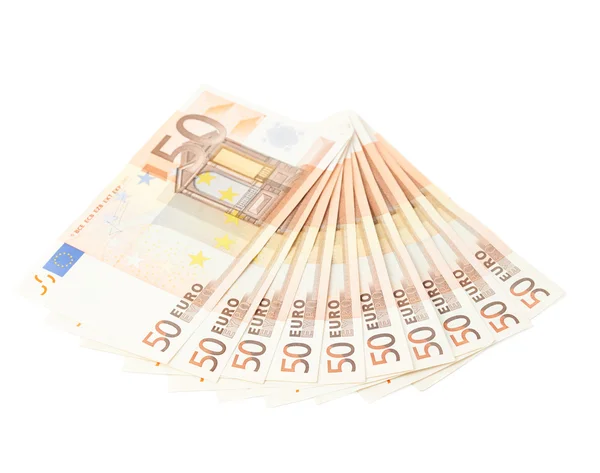 Banconote in euro multiple da cinquanta — Foto Stock