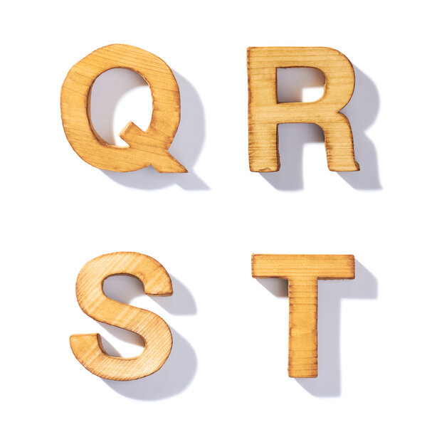 Wooden letters Q, R, S, T