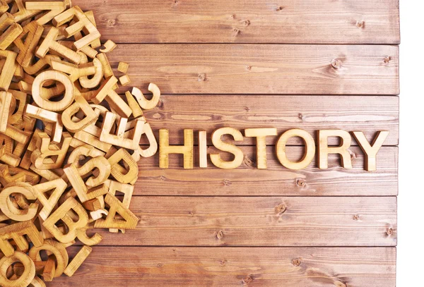 История слова с деревянными буквами — стоковое фото