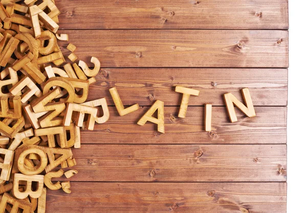 Word latin made with wooden letters — Stock Photo, Image