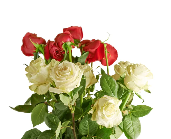 Bukett av röda och vita rosor — Stockfoto