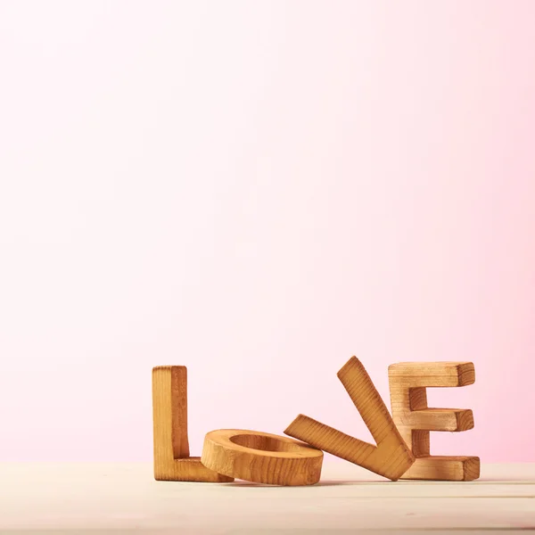 Amore composizione di lettere di legno — Foto Stock