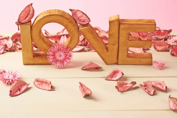 Composición de amor de letras de madera —  Fotos de Stock