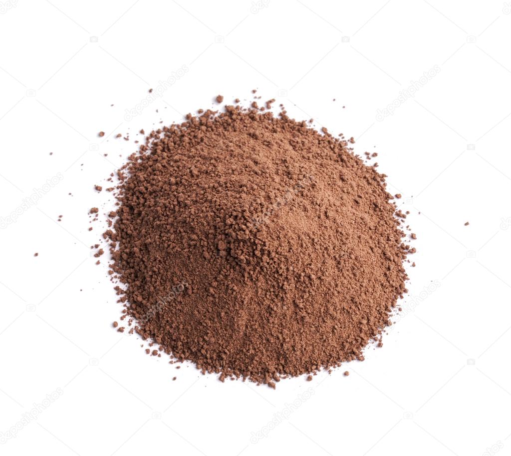Pile of brown cocoa powder