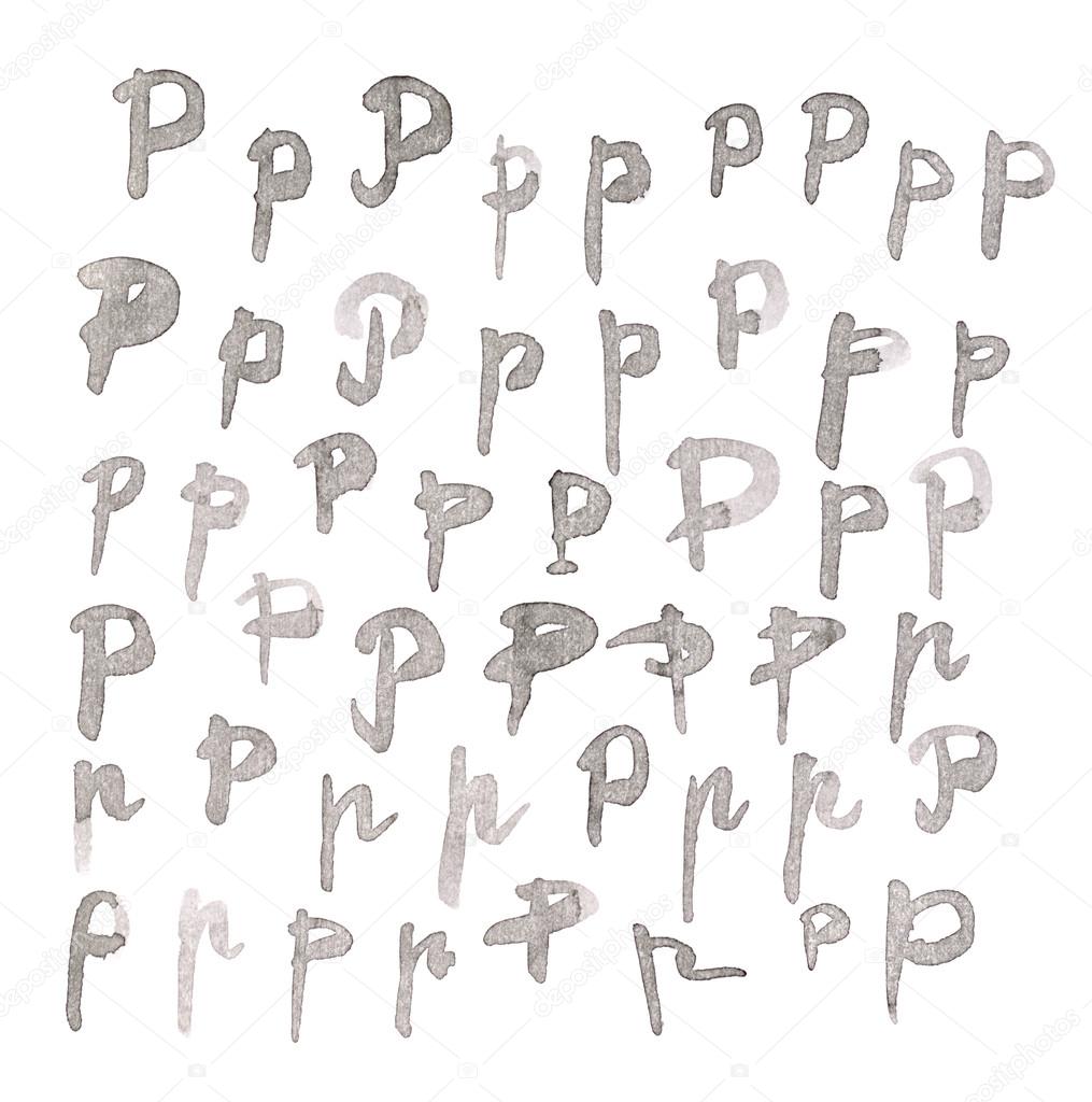 Set of multiple P letters