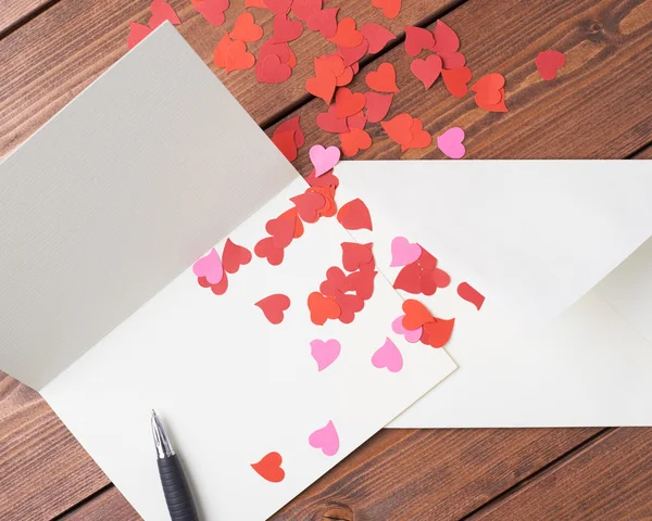 Prázdné valentine karty složení — Stock fotografie