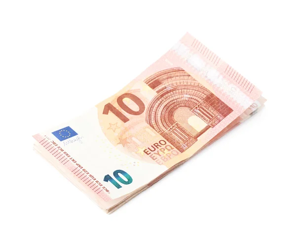 Poucas notas de cinco euros isoladas — Fotografia de Stock