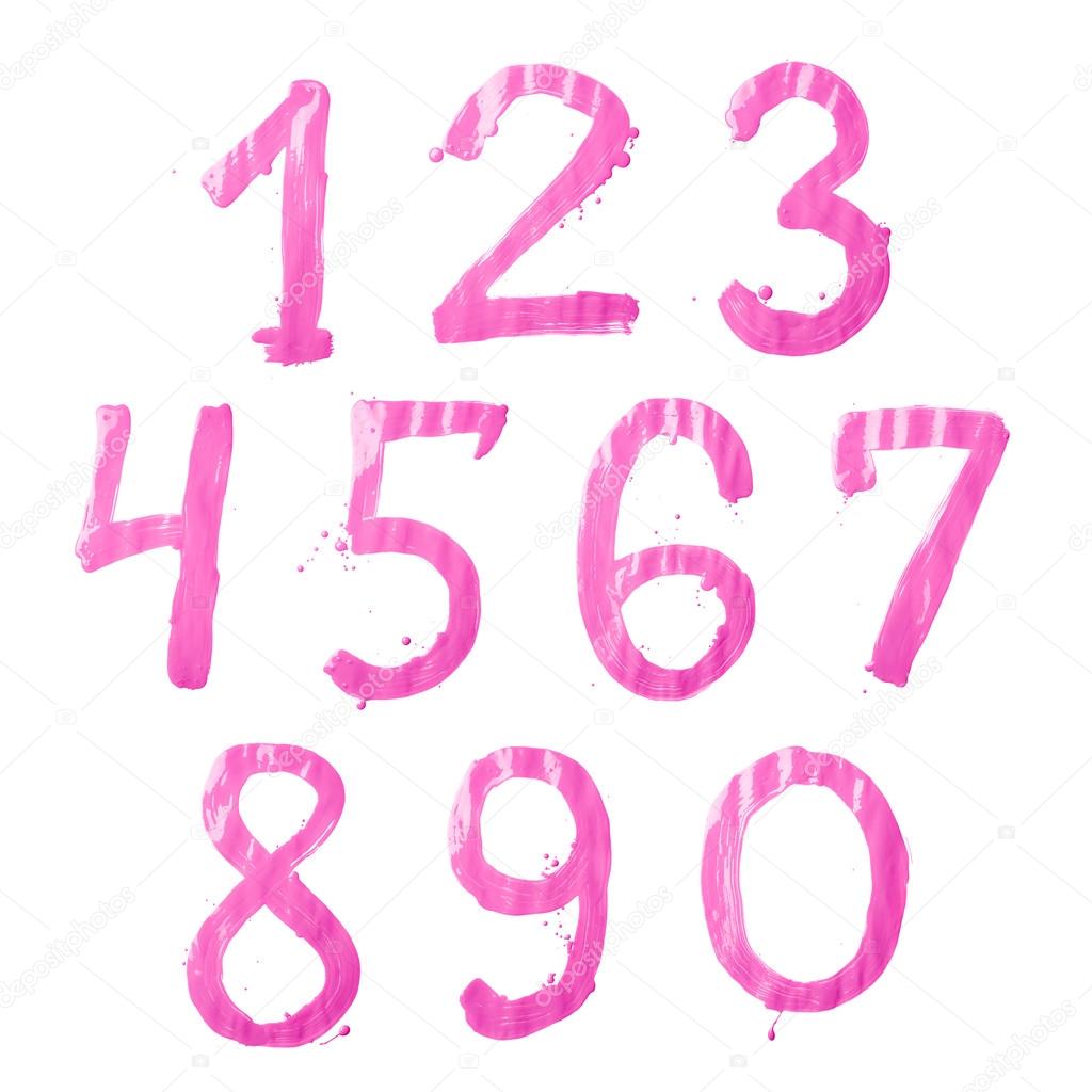 Set of ten number digit characters