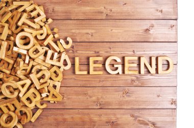 Word legend made with wooden letters clipart
