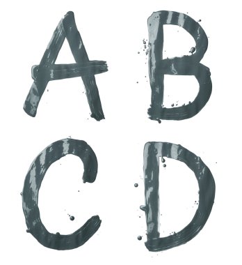 A, B, C, D harfi karakter kümesi