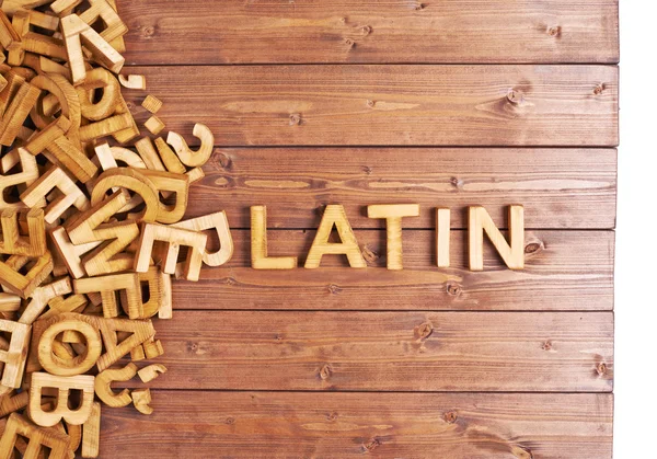 Palavra latim feito com letras de madeira — Fotografia de Stock