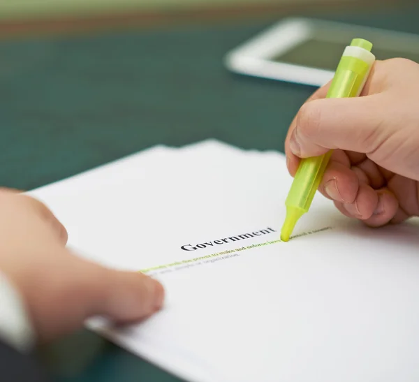 Marking words in a government definition — Stock Photo, Image