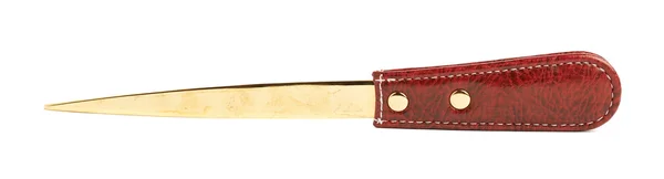 Cuchillo sobre de cuero rojo — Foto de Stock