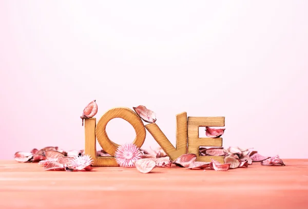 Love composition of wooden letters — Stock Photo, Image
