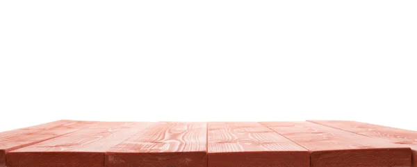 Tinta vermelha revestida placas de madeira — Fotografia de Stock