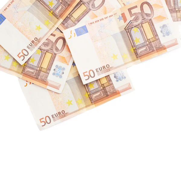 Více padesát eur bankovky — Stock fotografie