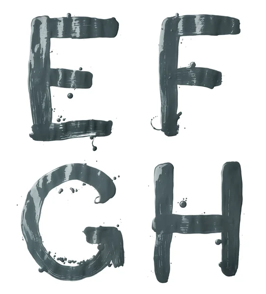 Karakter kümesi E, F, G, H harfi — Stok fotoğraf