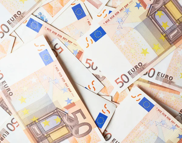 Mehrere Fünfzig-Euro-Scheine — Stockfoto