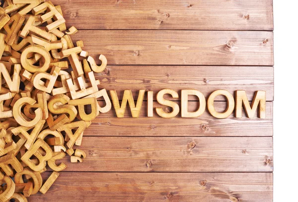 Word wisdom made with wooden letters — Stock Photo, Image