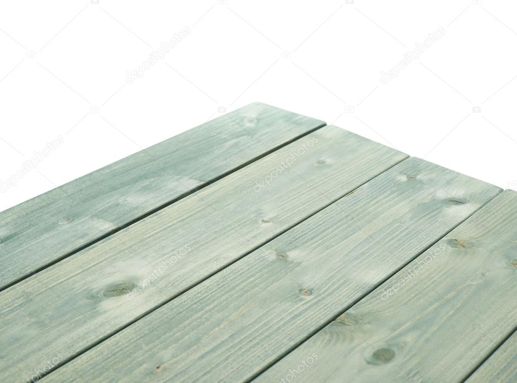 Dark green paint coated wooden boards